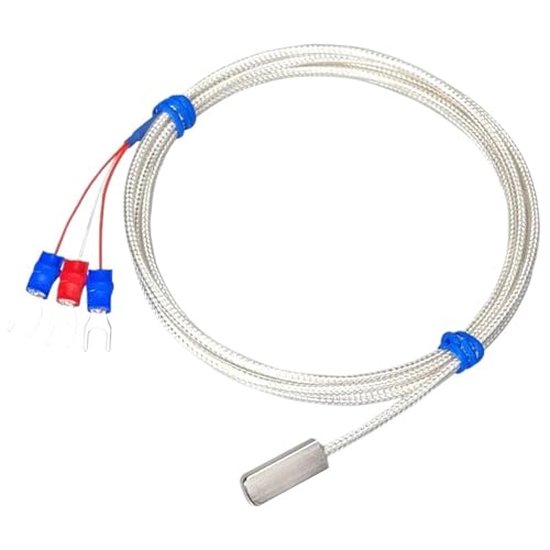 Edelstahl PT100K Temperatursensor 1-20m Abgeschirmtes Kabel 3-adrig Thermischer Widerstand 1St(K-Type-Cable 2m) von JGODGQPM