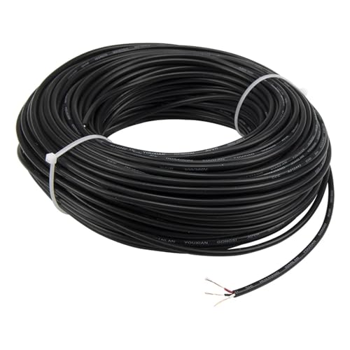 FTARE03 50 m 3 * 7 * 0,12 mm PT100 schwarzes PVC-Verlängerungskabel for Temperatursensor, 1 Stück von JGODGQPM
