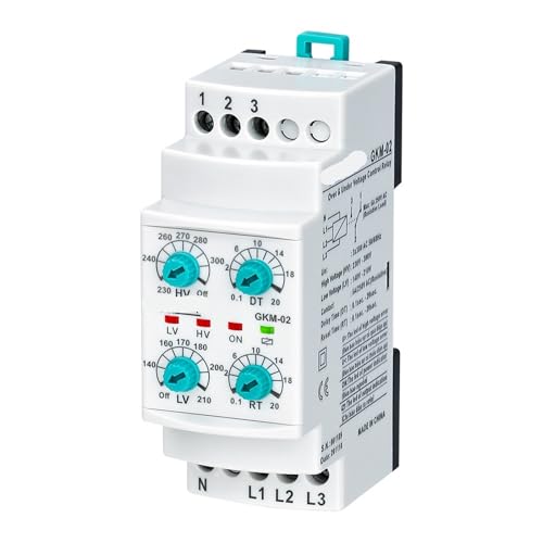 GKM-02 3 * 380VAC Mit-Neutual Dreiphasiges Unter- und Überspannungsrelais 1 Stücke von JGODGQPM