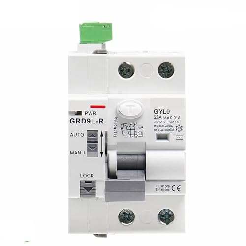 GRD9L-R 6KA FI-SCHUTZSCHALTER RCCB Automatische Wiedereinschaltvorrichtung Leistungsschalter 2P 4P 40A 63A 30mA 100mA 300mA RCD AC Typ 1St(-DC12V,4P 63A 300mA RCCB AC) von JGODGQPM