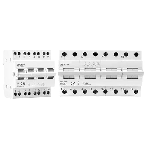 GYHO8 4P 40A 63A 100A 125A Dual Power Manuelle Transfer Trennschalter Interlock Circuit Breaker 1Pcs(63A) von JGODGQPM