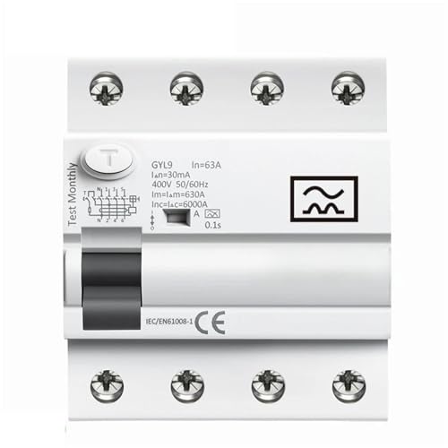 GYL9 Typ A RCD Magnetischer Fehlerstromschutzschalter ELCB 3P+N 40A 63A RCD ELCB 1St(4P 63A,300mA) von JGODGQPM
