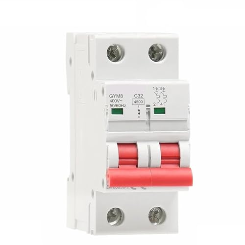 GYM8 Doppelpolige DIN-Schiene MCB 4,5 KA Miniatur-Leistungsschalter 63 A 1 Stück(10A) von JGODGQPM