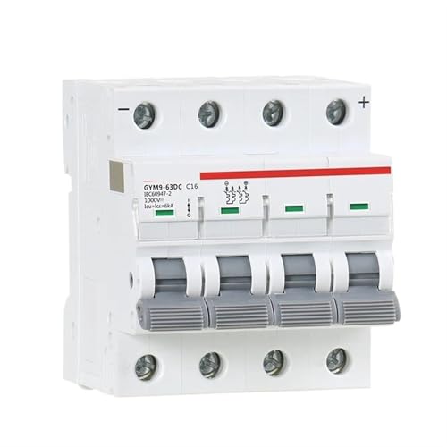 GYM9-DC MCB DC 1000V MCB Mini-Leistungsschalter DC 6A 10A 16A 20A 25A 32A 40A 50A 63A 4 Pole 1 Stücke(6A) von JGODGQPM