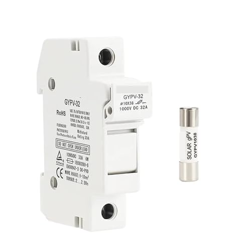 GYPV-32 1P Solar PV Sicherungshalter Geeignet for 10 * 38mm PV Sicherung Sicherungseinsatz 1 Stücke(2A Fuse with Holder) von JGODGQPM