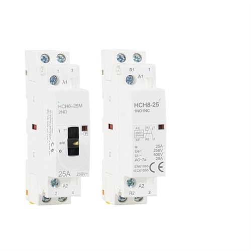 HCH8-25 Modularschütz 2P 16A 20A 25A 2NO oder 2NC oder 1NO1NC 220V Haushaltsschütz Din-Schienentyp 1St(2P 16A 2NO 230V) von JGODGQPM