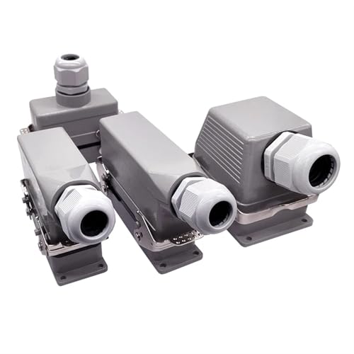 Hochleistungs-Steckverbinder HDC-HE-006 010 016 024 032 048 16A Schraubanschluss 500V Rechteckiger Luftfahrt-Steckverbinder 1St(HDC-HE-006-2-L) von JGODGQPM