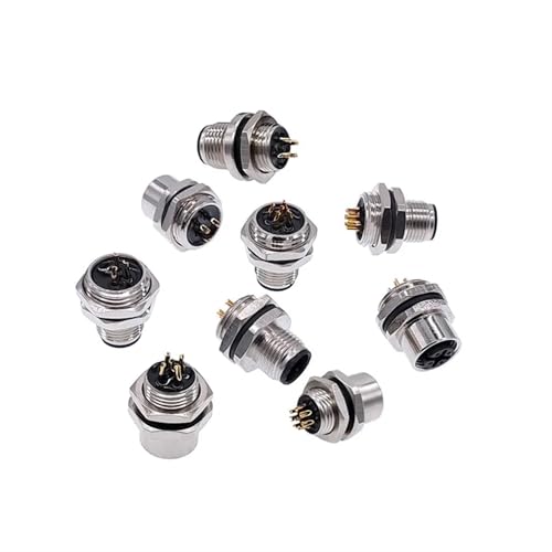 M12 M1216 3 4 5 8Pin Sensoranschlussfeld Rückseitenmontage Gewindekupplung Männlich & Weiblich Typ A Anschlüsse 5St(M1216 Female 3pin) von JGODGQPM