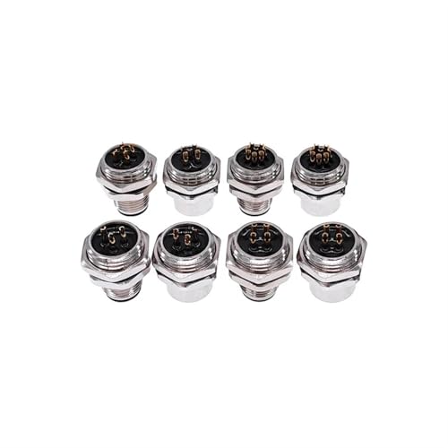 M1216 3 4 5 8 Pin Sensorstecker Montageloch 16mm M12 Panel Rückmontage Gewindekupplung Männlich & Weiblich M1216 5St(Female 3pin) von JGODGQPM