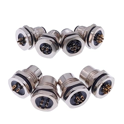 M1216 Vordermutter 3/4/5/8-poliges Gewinde Männlich Weiblich Anschluss Montageloch 16mm 2St(Male 5pin) von JGODGQPM