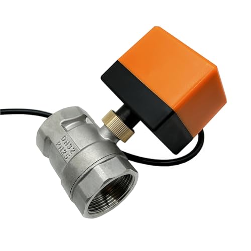 Motorisierter Kugelhahn aus Edelstahl, 2-Wege, 220 V, 12 V, 24 V, 3-adrig, 2 Steuerungen, 1 Stück(DN40,12VDC_CR02) von JGODGQPM