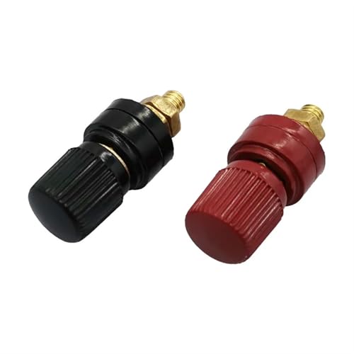 Schwarz Rot 6mm Messing Pfosten Terminal M6 Schweißgerät Inverter Pfostenverbinder 2 Stücke(BLACK) von JGODGQPM