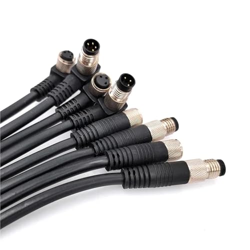 Sensoranschlusskabel M8 Stecker Weiblich Gerader Winkel 4 5 Pin + 2m PVC-Leitung 5St(4P Male Angle) von JGODGQPM