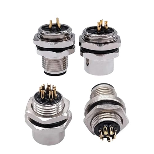 Sensorstecker M12 Panel Gewindekupplung Männlich & Weiblich A Typ 3 4 5 8Pin M1216 2St(M12 Female 8pin) von JGODGQPM