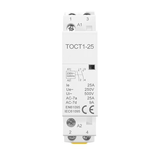 TOCT1 2P 25A AC 220V/230V 50/60HZ Din-Schiene Haushalt Ac Modularschütz 110V 230V 24V NO NC 1Pcs(2NC,24V) von JGODGQPM