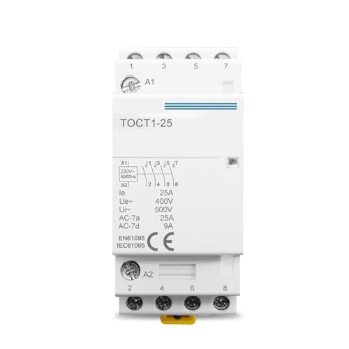 TOCT1 4P 25A 220V/230V 50/60HZ Din-Schiene Ac Modularschütz 4NO 1Pcs(110V,4NO) von JGODGQPM