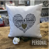 Personalisiertes Wortkunst-Kissen - Hochzeitsjubiläumsgeschenk Personalisiertes Wortkunst-Kissen - Hochzeitsjubiläumsgeschenk von JGPgifts