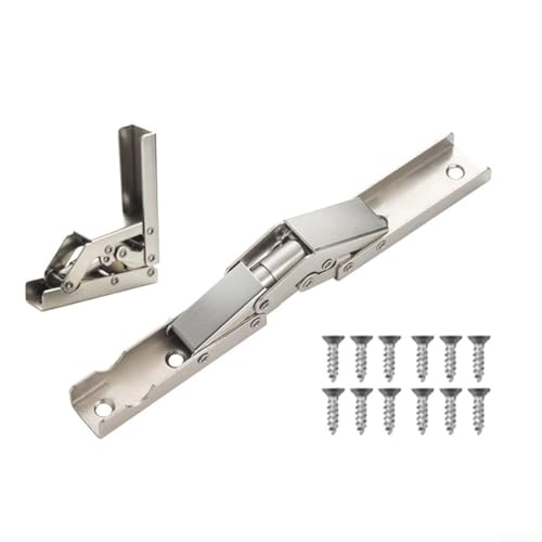 175 Grad Falttür Regal Scharnier 2 Paar, Stahl Schranktürscharniere mit kompaktem platzsparendem Design, reibungsloser Betrieb ohne Bohren (1) von JGmotorfi