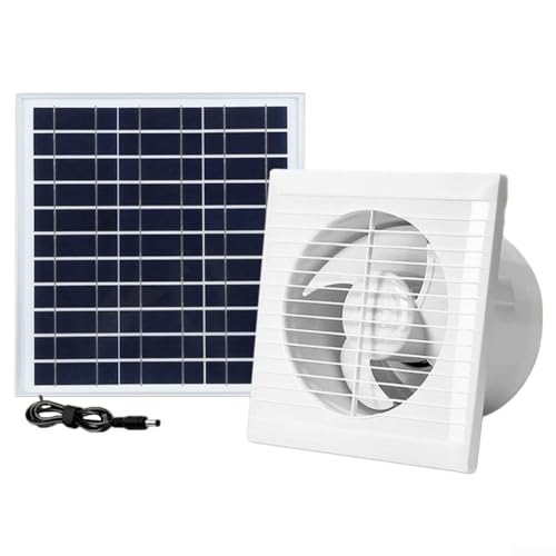 20 W Solarpanel-Abluftventilator für effiziente Belüftung in Gewächshäusern und Ställen, verstellbares Verschluss-Design für optimalen Luftstrom (15,2 cm - 20 W) von JGmotorfi