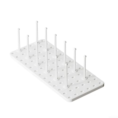 Ausziehbares Abtropfgestell aus Edelstahl für Küchenspüle mit abnehmbaren Säulen und Schlitz-Design (weiß) von JGmotorfi