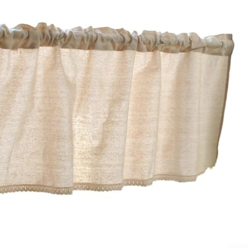 Beige Scheibengardine für Fensterdekoration, stilvolles Baumwoll- und Leinenmaterial mit Lichtfilterung für verschiedene Einstellungen (A) von JGmotorfi