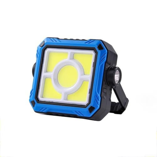 COB USB wiederaufladbare Arbeitsleuchte mit Doppelschalter-Funktion, 180 Grad verstellbare Beleuchtung, Batteriestandsanzeige, wasserabweisendes Design und Ladeanschluss (blau) von JGmotorfi