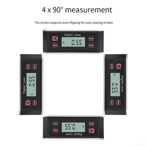 Digitaler Neigungsmesser mit großem 5,1 cm LCD-Display, wasserdicht nach IP54, Magnetfuß für Handmessung und Datenspeicherung von JGmotorfi
