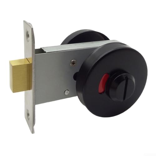 Edelstahl-WC-Türschloss mit visueller Anzeige für Besetzung und Vakanz für Privatsphäre und Komfort in öffentlichen und privaten Einrichtungen (schwarz und schwarz) von JGmotorfi
