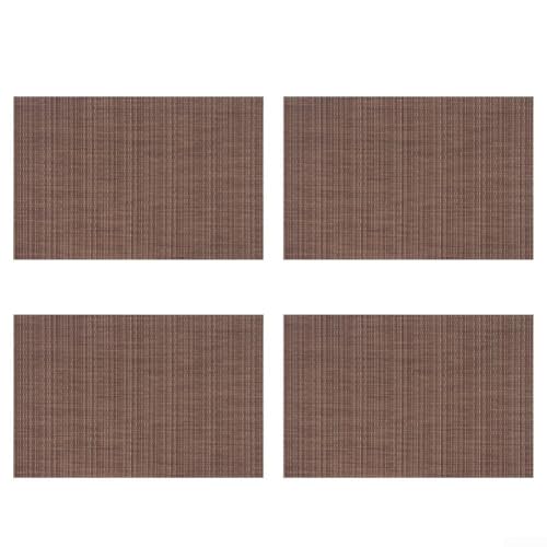 Ein Set von 4 Tischsets mit Hitze- und Kratzfestigkeit, aus Vinyl- und Polyester-Mischgewebe, passend zum Schutz von Esstischen in Restaurants, Hotels und für Küchen (braun) von JGmotorfi