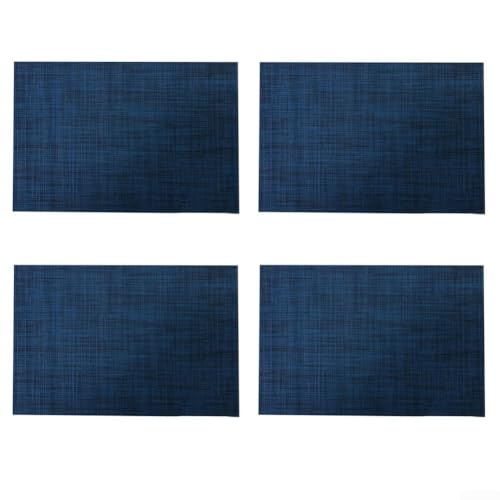 Ein Set von 4 Tischsets mit Hitze- und Kratzfestigkeit, aus Vinyl- und Polyester-Mischgewebe, passend zum Schutz von Esstischen in Restaurants, Hotels und für Küchen (dunkelblau) von JGmotorfi
