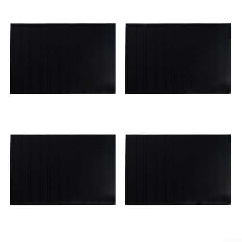 Ein Set von 4 Tischsets mit Hitze- und Kratzfestigkeit, aus Vinyl- und Polyester-Mischgewebe, passend zum Schutz von Esstischen in Restaurants, Hotels und für Küchen (schwarz) von JGmotorfi