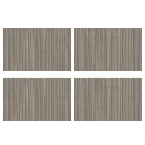 Ein Set von 4 Tischsets mit Hitze- und Kratzfestigkeit, aus Vinyl- und Polyester-Mischgewebe, passend zum Schutz von Esstischen in Restaurants, Hotels und für Küchen (silberfarben) von JGmotorfi