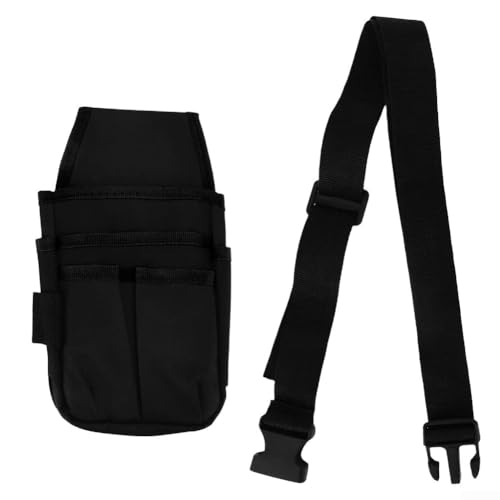 Elektriker-Werkzeugtasche mit mehreren Vordertaschen und Hammerring, tragbare Hüfttasche, 15 Taschen, Organizer für Werkzeuge und Zubehör (schwarz) von JGmotorfi