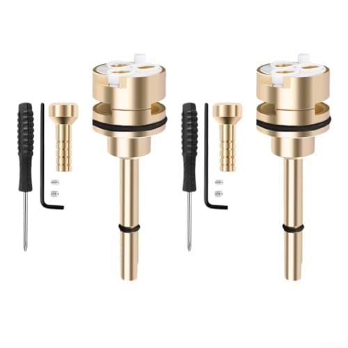 Ersatz-Kartusche mit 3 Einstellungen, für Delta-Wasserhähne, kompatibel mit R11000 R22000 Ventilkörpern, auslaufendes Messing (zwei Set) von JGmotorfi