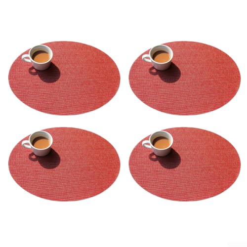 Esstischmatten, hitzebeständig, 45,7 x 30,5 cm, für Küchen und Restaurants, Vinyl-PVC-Mischung, zum Schutz vor Hitze und Beschädigungen, 4 Stück, Rot Esstischmatten, hitzebeständig, 45,7 x 30,5 cm, für Küchen und Restaurants, Vinyl-PVC-Mischung, zum Schutz vor Hitze und Beschädigungen, 4 Stück, Rot von JGmotorfi