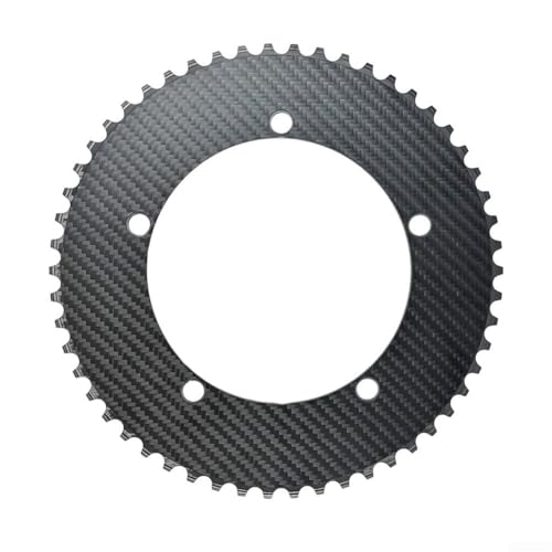 Fahrradkettenblatt mit festem Getriebe, Karbonfaser-Material, BCD144 Montagestandard, Getriebeoptionen von 49T bis 64T für professionelles und lässiges Radfahren (56T) von JGmotorfi