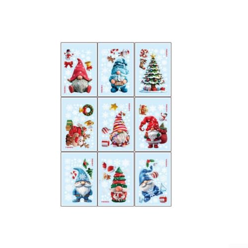 Feiertags-Fensteraufkleber mit Weihnachtsmann-Schneeflocken-Designs für Glas, wiederverwendbares, elektrostatisches PVC-Material saisonale Dekoration von JGmotorfi