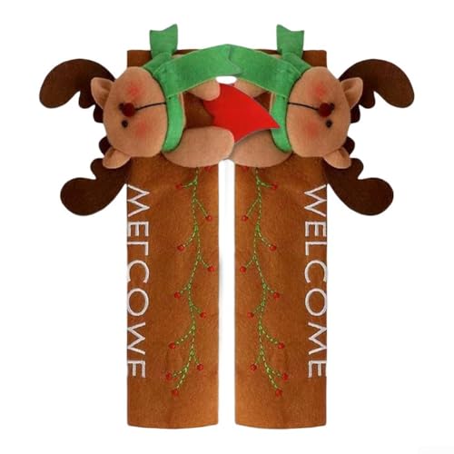 Festliche Küchengriffabdeckungen mit Gewürzmann-Design, schützt Kühlschrank, Mikrowelle und Spülmaschine vor Schmutz und Fingerabdrücken während der Weihnachtszeit (J-JY120) von JGmotorfi