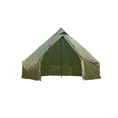 Für 24 Personen 4-Jahreszeiten-Rucksackzelt mit feuerfestem Herdwagenheber, wasserdichter und reißfester Jurtenunterstand für raue Außenbedingungen (Außenzelt grün) von JGmotorfi