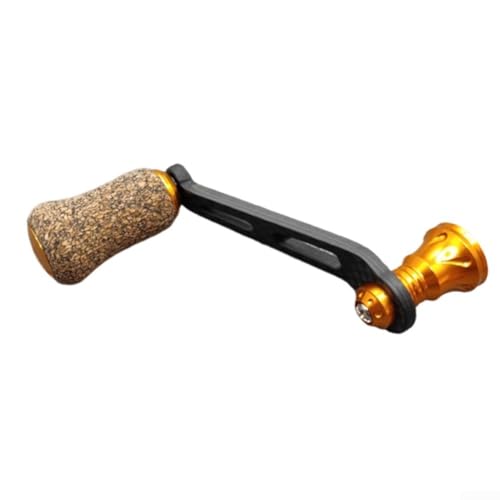 Für DAIWA Reel Single Rocker Handle Knob, 70 mm Länge, Gummi-Korkgriff mit Kohlefaser-Konstruktion, kompatibel mit Fuego und Salamandura (Gold) von JGmotorfi