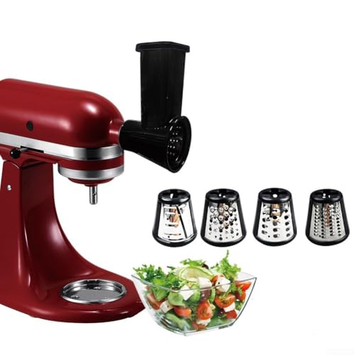 Für KitchenAid SUS304 Hobel Aktenvernichter Aufsatz SUS304 Edelstahl mit 4 Klingen für einfache Zubereitung und Wartung von Lebensmitteln (kleiner Cutter) von JGmotorfi