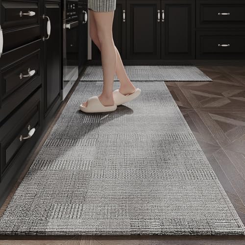 Gepolsterte rutschfeste Küchenmatte, 45,7 x 71,1 cm, wasserdicht für Komfort und Stabilität in Küchen, Waschküche und Dielen (grau) von JGmotorfi