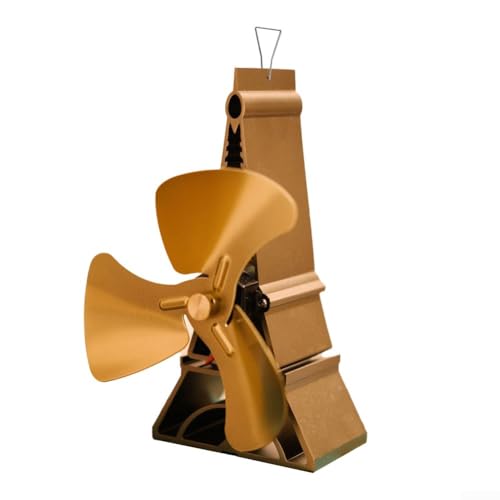 Holzofenventilator mit 3 Flügeln für verbesserte Wärmezirkulation und verbesserte Heizeffizienz (Gold) von JGmotorfi