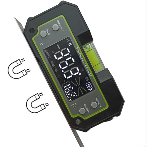 JGmotorfi Digitaler horizontaler Neigungsmesser, zweiachsig, LCD-Winkelmesser, Winkelmesser mit Magnet-LCD-Display (DC170W) von JGmotorfi