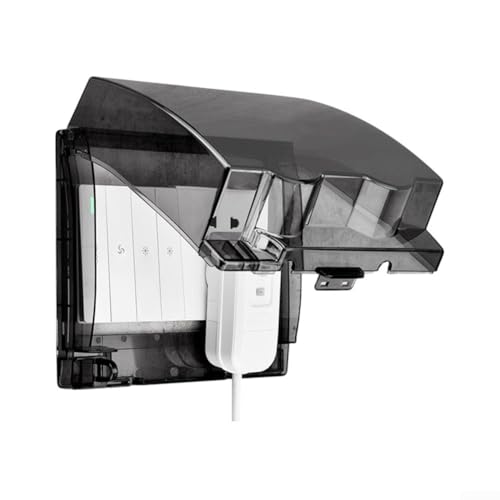 JGmotorfi Zugschnur-Deckenschalter mit Verschlussschnalle und wasserdichter Steckdosenabdeckung für Badezimmer und Waschküche (schwarz) von JGmotorfi