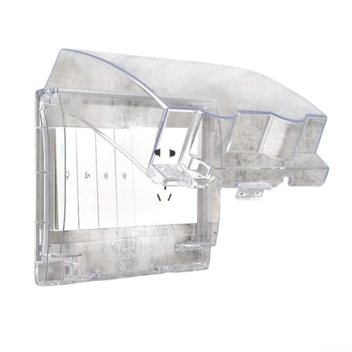 JGmotorfi Zugschnur-Deckenschalter mit Verschlussschnalle und wasserdichter Steckdosenabdeckung für Badezimmer und Waschküche (transparent) von JGmotorfi