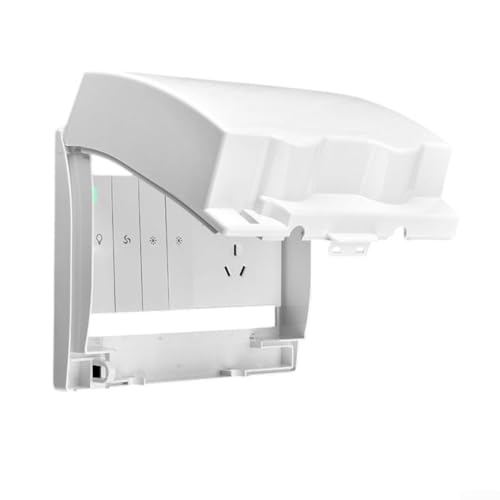 JGmotorfi Zugschnur-Deckenschalter mit Verschlussschnalle und wasserdichter Steckdosenabdeckung für Badezimmer und Waschküche (weiß) von JGmotorfi