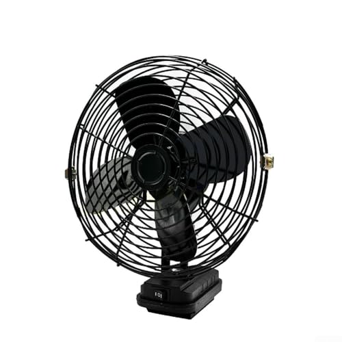 Kabelloser Outdoor-Ventilator mit Kupfermotor und Metallgitterschutz für starke Windleistung, kompatibel mit Dayi A32106 Akku für Camping (mit Batteriehalter) von JGmotorfi