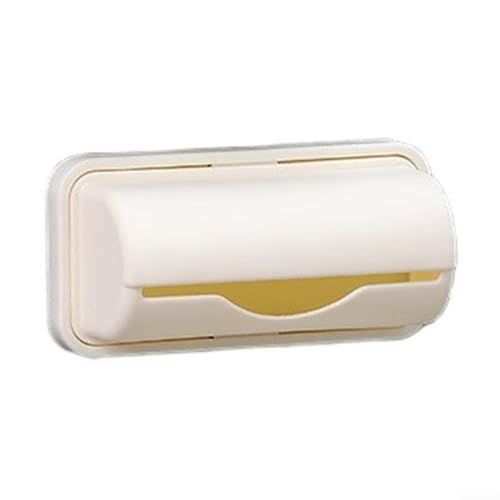 Kompakte wandmontierte Kunststoffbeutelhalter für Küche und Badezimmer, Müllbeutelaufbewahrung und einfacher Zugang (Beige) von JGmotorfi