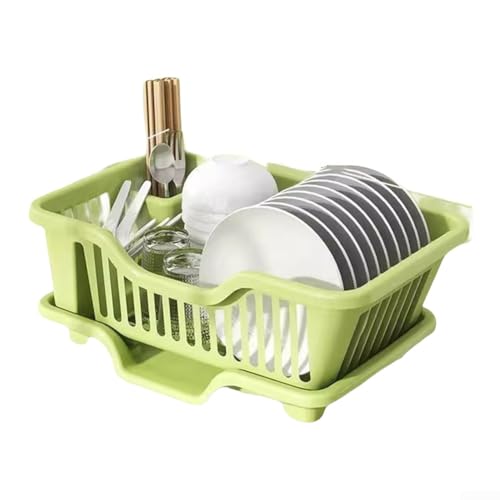 Küchenschwammregal mit rostfreier Edelstahl-Konstruktion, Seifenablage und Ablaufbecken für verbesserte Spülenbereich-Organisation (klein grün) von JGmotorfi